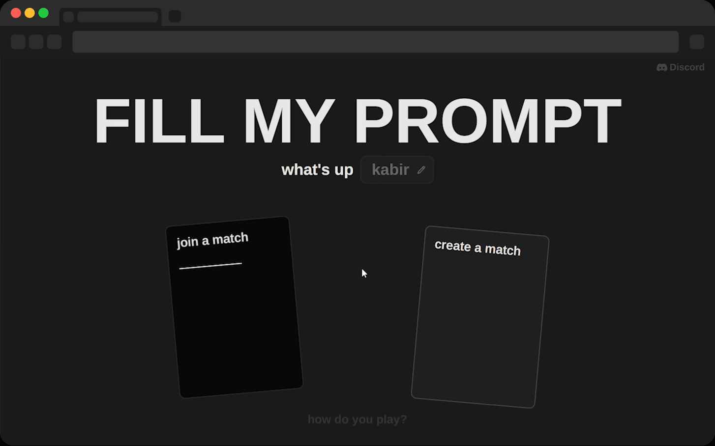 fill my prompt's homepage